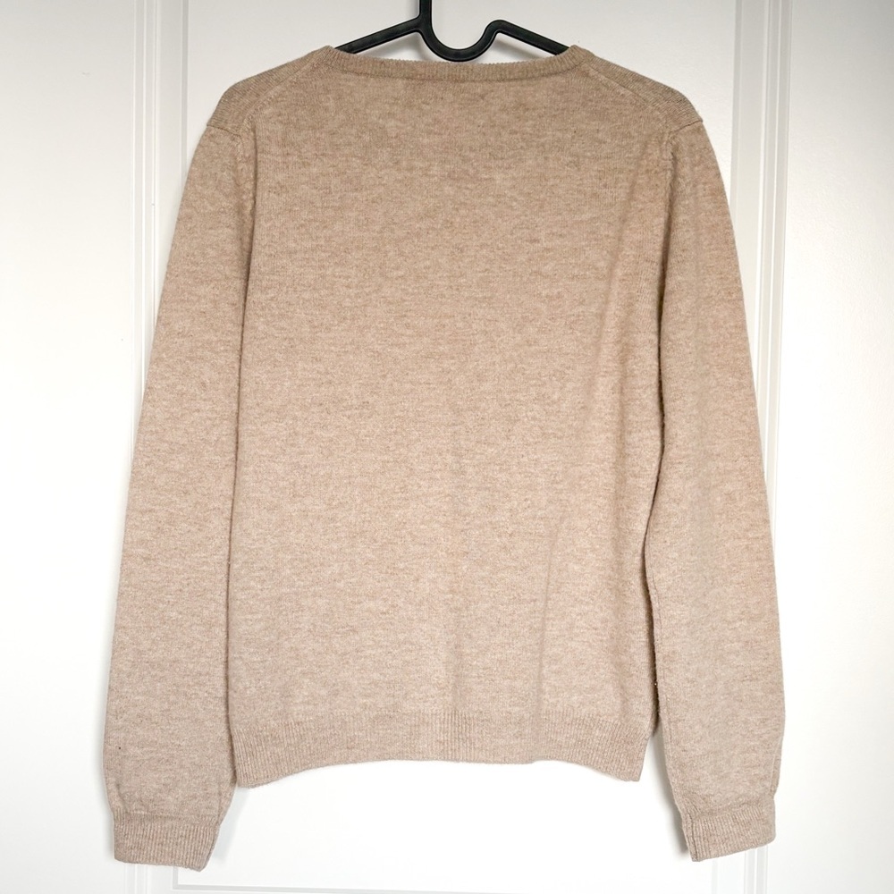 Brodie Beige Cashmere Cardigan Sweater Button Front Size Small - Picture 3 of 5